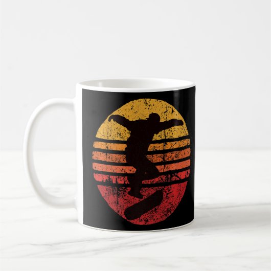 スケートボードスケーターレトロヴィンテージスケートボード コーヒーマグカップ (左)