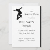 スケートボードスケートで滑るパークパーティー招待状 招待状 (裏面)