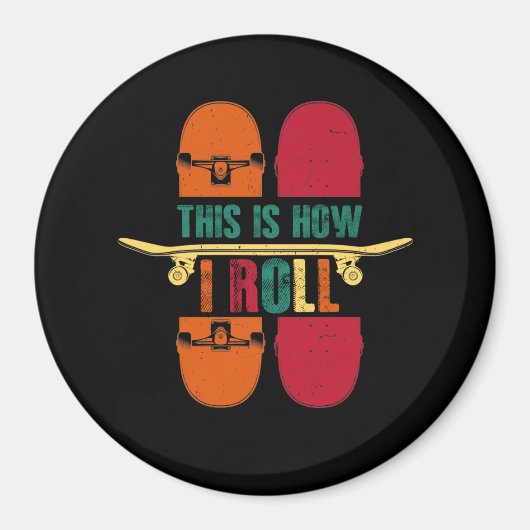 スケートボードスケートボーダーギフトおもしろい マグネット (正面)