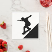 スケートボードスケートボードおもしろいシルエット スタンダードカクテルナプキン (インサイチュ)