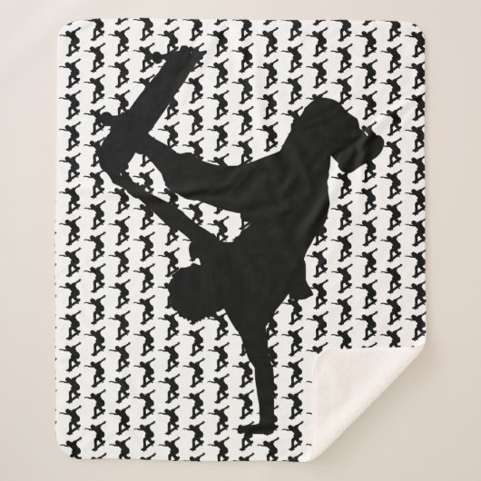 スケートボードスケートボードシルエット シェルパブランケット (正面)