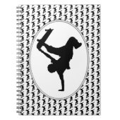 スケートボードスケートボードシルエット ノートブック (正面)