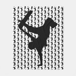 スケートボードスケートボードシルエット フリースブランケット