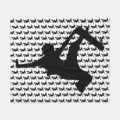 スケートボードスケートボードシルエット フリースブランケット (正面(横))