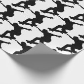 スケートボードスケートボードスケーターおもしろいシルエット ラッピングペーパー (角)