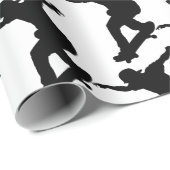 スケートボードスケートボードスケーターおもしろいシルエット ラッピングペーパー (ロールコーナー)