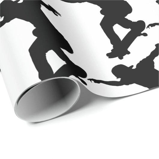 スケートボードスケートボードスケーターおもしろいシルエット ラッピングペーパー (ロールコーナー)