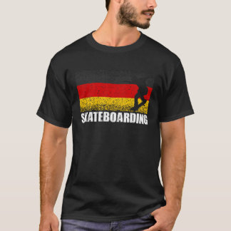 スケートボードスポーツドイツ国旗ドイツ Tシャツ