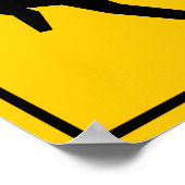 スケートボードゾーン高速道路の標識 ポスター (角)