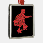 スケートボードタイポグラフィ-クリスマスオーナメント メタルオーナメント (右)