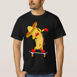 スケートボードタコスTシャツ |スケーター向けギフト Tシャツ