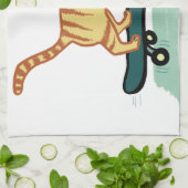 スケートボードタビーキャット キッチンタオル (折り畳み)