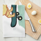 スケートボードタビーキャット キッチンタオル (四つ折り)