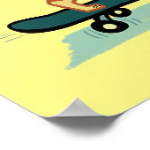 スケートボードタブビーキャットかわいいカスタム文字子供部屋 ポスター (角)