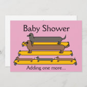 スケートボードダックスフント犬の家族招待 招待状 (正面/裏面)