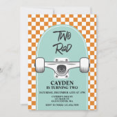 スケートボードツー素晴らしい誕生日招待状 招待状 (正面)