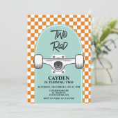 スケートボードツー素晴らしい誕生日招待状 招待状 (スタンド正面)