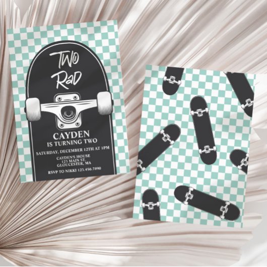 スケートボードツー素晴らしい2nd誕生日招待状 招待状