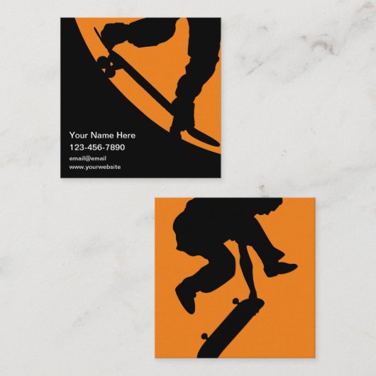 スケートボードテーマカッコいい  スクエア名刺 (正面/裏面)