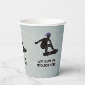 スケートボードテーマスチールメタル10代のルックまたは男性 紙コップ (裏面)