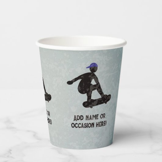 スケートボードテーマスチールメタル10代のルックまたは男性 紙コップ (裏面)