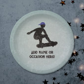 スケートボードテーマ- 10代/若い男性の誕生日 ペーパープレート