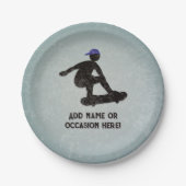 スケートボードテーマ- 10代/若い男性の誕生日 ペーパープレート (正面)