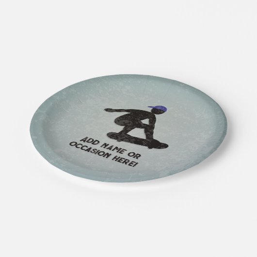 スケートボードテーマ- 10代/若い男性の誕生日 ペーパープレート (アングル)