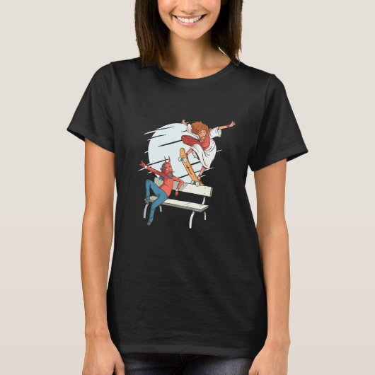 スケートボードデザインとイエスキースグラインド Tシャツ (正面)
