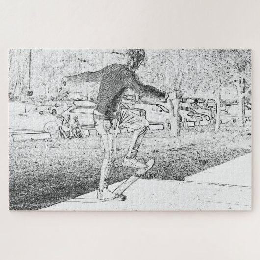 スケートボードトリックスタースケッチ ジグソーパズル (横)