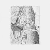 スケートボードトリックスタースケッチ フリースブランケット (正面)