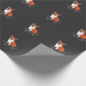 スケートボードドッグコーギサングラススケーターパピー ラッピングペーパー (角)