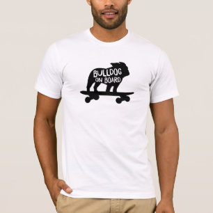 スケートボードドッグシルエット ブルドッグ・オンボード Tシャツ