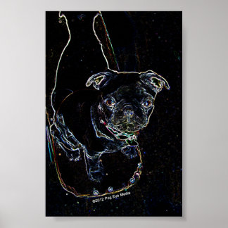スケートボードパグポスター ポスター