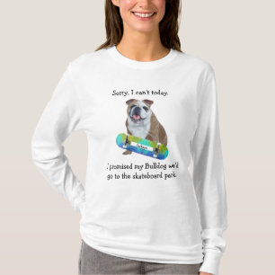 スケートボードパークTシャツに私のブルドッグを連れて行く Tシャツ