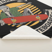 スケートボードパーソナライズされたノーズグラブスケルトンスケーター シェルパブランケット (3/4)