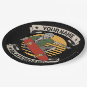 スケートボードパーソナライズされたノーズグラブスケルトンスケーター  ペーパープレート (アングル)