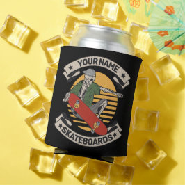 スケートボードパーソナライズされたノーズグラブスケルトンスケーター 缶クーラー