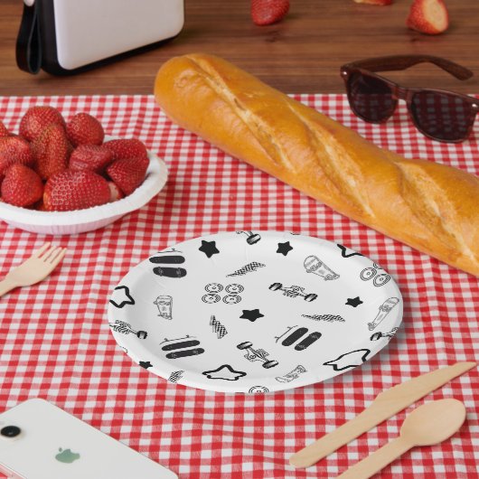 スケートボードパーティー紙プレート7" ペーパープレート (ピクニック)