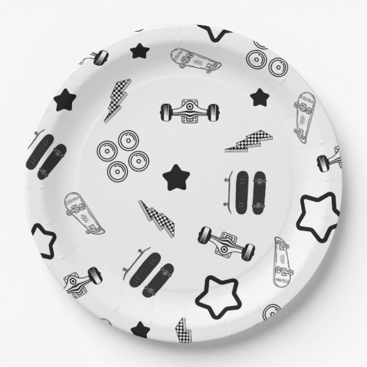 スケートボードパーティー紙プレート9" ペーパープレート (正面)