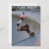 スケートボードフォトスケートパークガールバースデーパーティー 招待状 (裏面)