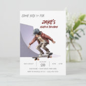 スケートボードフォトスケートパークボーイズ誕生日パーティー 招待状 (スタンド正面)