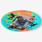 スケートボードフォト誕生日、パーティー紙プレート ペーパープレート (アングル)