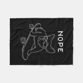 スケートボードフランスに乗ってブルドッグノペクールー フリースブランケット (正面(横))