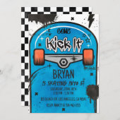 スケートボードブルー 招待状 (正面/裏面)