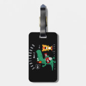 スケートボードベクトル動物の漫画イラストレーション ラゲッジタグ (裏面縦)