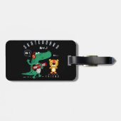 スケートボードベクトル動物の漫画イラストレーション ラゲッジタグ (裏面横)