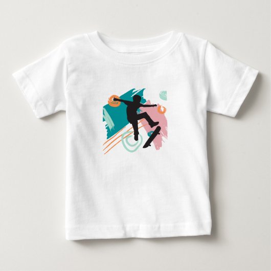 スケートボードベビー ベビーTシャツ (正面)