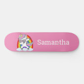 スケートボードユニコーンレインボーグリッターキラキラ。 スケートボード (横)