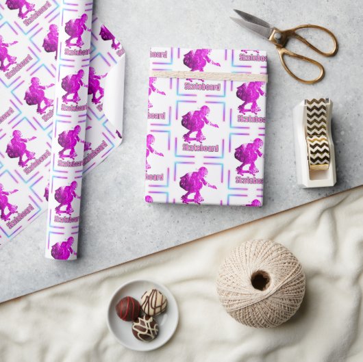 スケートボードラッピング紙 ラッピングペーパー (クラフト)